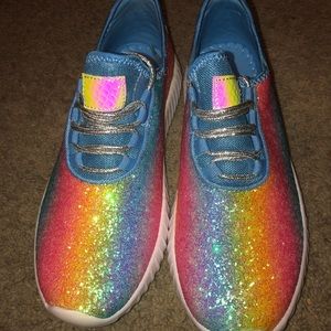Rainbow glitter shoes- BRAND NEW